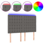 Szürke műbőr LED-es fejtámla 144x5x118/128 cm 2