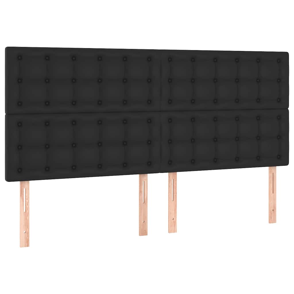 Fekete műbőr LED-es fejtámla 160x5x118/128 cm 4