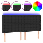 Fekete műbőr LED-es fejtámla 200x5x118/128 cm 2