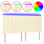 Krémszínű műbőr LED-es fejtámla 200x5x118/128 cm 2