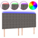 Szürke műbőr LED-es fejtámla 200x5x118/128 cm 2
