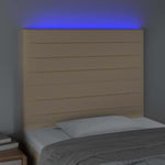 Krémszínű szövet LED-es fejtámla 80x5x118/128 cm 3