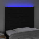 Fekete szövet LED-es fejtámla 90x5x118/128 cm 3
