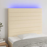 Krémszínű szövet LED-es fejtámla 90x5x118/128 cm