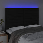 Fekete szövet LED-es fejtámla 144x5x118/128 cm 3