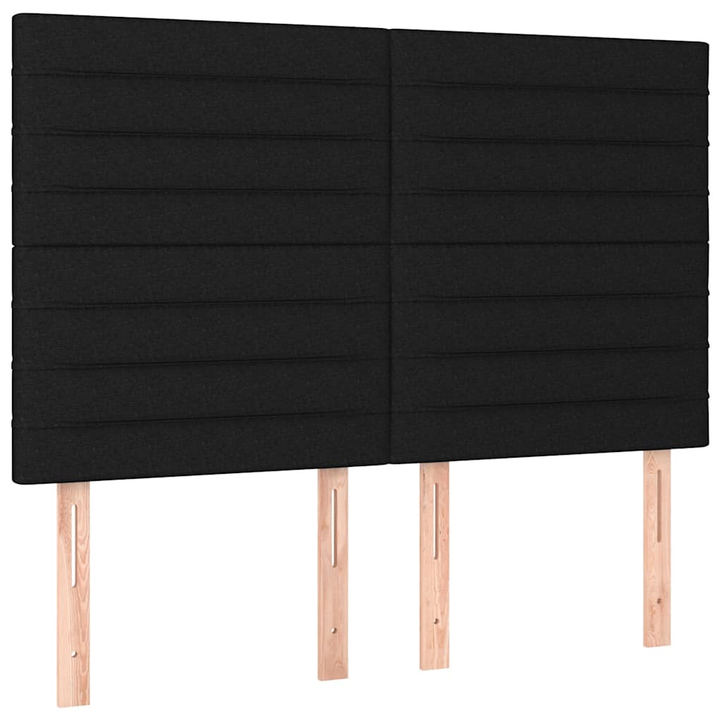 Fekete szövet LED-es fejtámla 144x5x118/128 cm 4