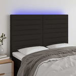 Fekete szövet LED-es fejtámla 144x5x118/128 cm