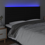 Fekete szövet LED-es fejtámla 160x5x118/128 cm 3