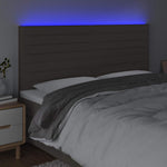Tópszínű szövet LED-es fejtámla 160x5x118/128 cm 3