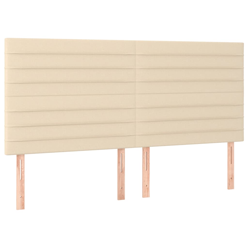 Krémszínű szövet LED-es fejtámla 180x5x118/128 cm 4