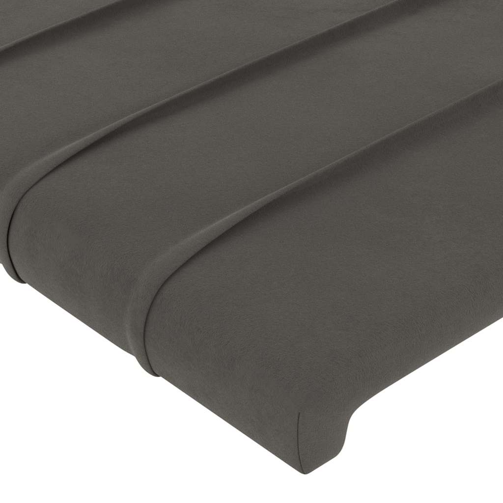 Sötétszürke bársony LED-es fejtámla 80x5x118/128 cm 5