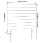 Sötétszürke bársony LED-es fejtámla 80x5x118/128 cm 6