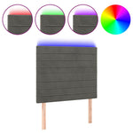 Sötétszürke bársony LED-es fejtámla 100x5x118/128 cm 2