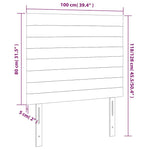Sötétszürke bársony LED-es fejtámla 100x5x118/128 cm 6