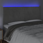 Világosszürke bársony LED-es fejtámla 160x5x118/128 cm 3