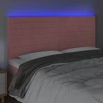 Rózsaszín bársony LED-es fejtámla 180x5x118/128 cm 3