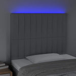 Világosszürke szövet LED-es fejtámla 80x5x118/128 cm 3