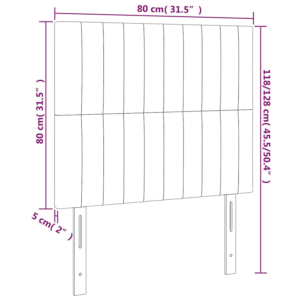 Világosszürke szövet LED-es fejtámla 80x5x118/128 cm 6