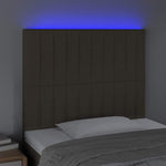 Tópszínű szövet LED-es fejtámla 90x5x118/128 cm 3