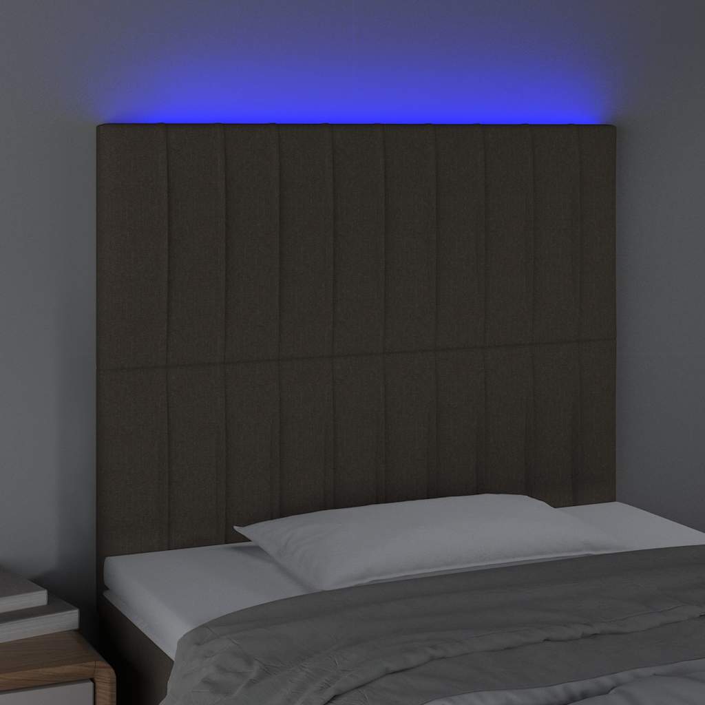 Tópszínű szövet LED-es fejtámla 90x5x118/128 cm 3