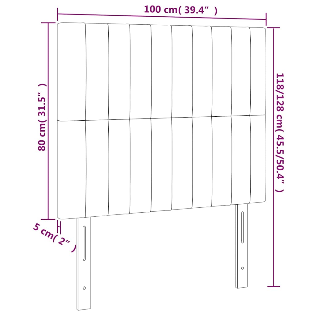 Krémszínű szövet LED-es fejtámla 100x5x118/128 cm 6