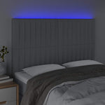 Világosszürke szövet LED-es fejtámla 144x5x118/128 cm 3