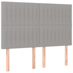 Világosszürke szövet LED-es fejtámla 144x5x118/128 cm 4