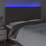 Tópszínű szövet LED-es fejtámla 160x5x118/128 cm 3