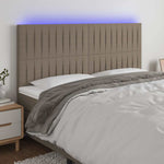 Tópszínű szövet LED-es fejtámla 160x5x118/128 cm
