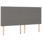 Sötétszürke szövet LED-es fejtámla 200x5x118/128 cm 4