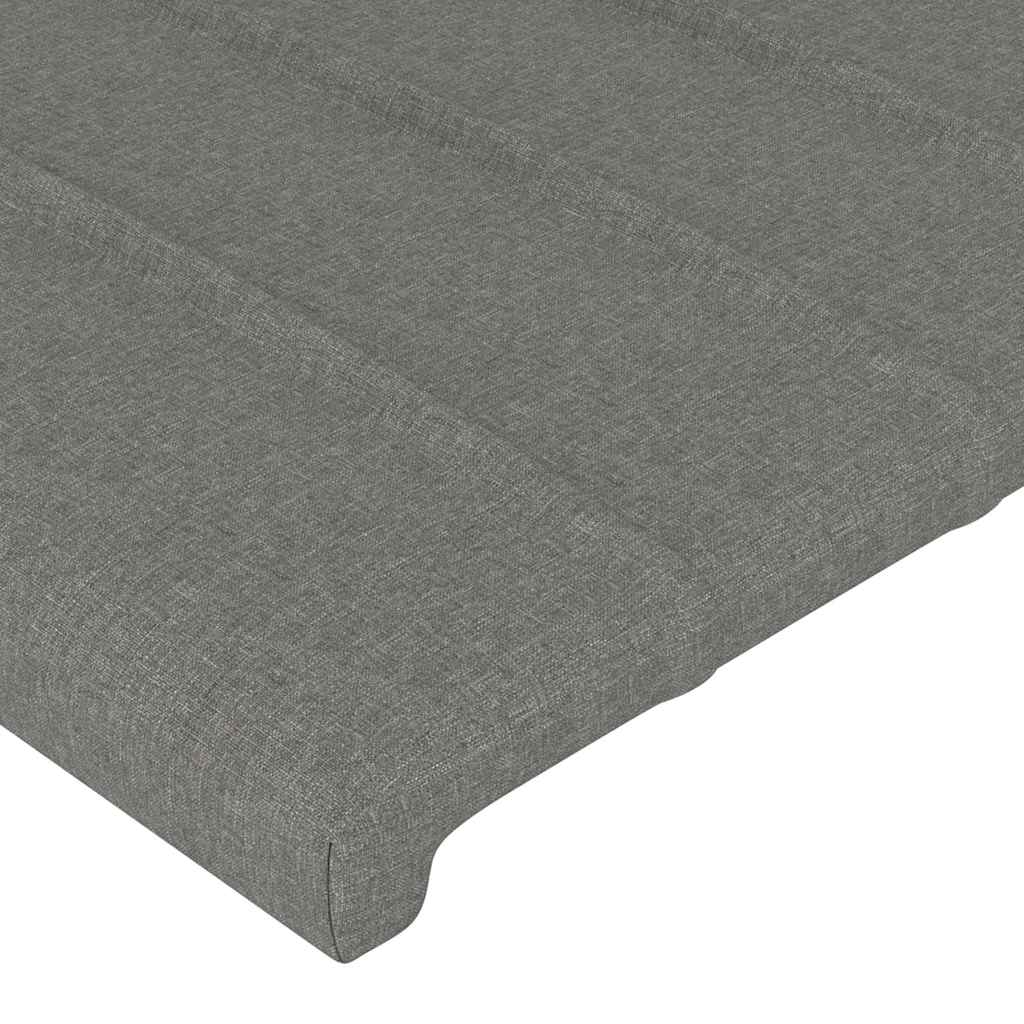 Sötétszürke szövet LED-es fejtámla 200x5x118/128 cm 5