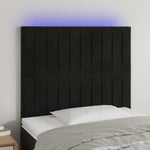 Fekete bársony LED-es fejtámla 90x5x118/128 cm