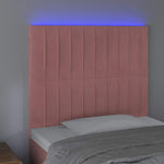 Rózsaszín bársony LED-es fejtámla 100x5x118/128 cm 3