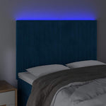 Sötétkék bársony LED-es fejtámla 144x5x118/128 cm 3