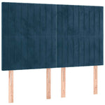 Sötétkék bársony LED-es fejtámla 144x5x118/128 cm 4