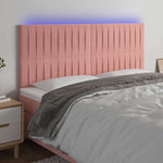 Rózsaszín bársony LED-es fejtámla 160x5x118/128 cm