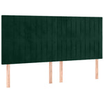 Sötétzöld bársony LED-es fejtámla 200x5x118/128 cm 3