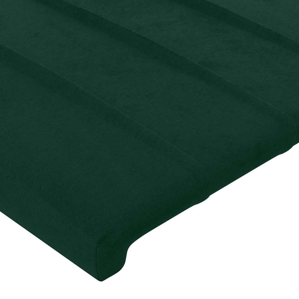 Sötétzöld bársony LED-es fejtámla 200x5x118/128 cm 5