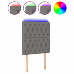 Sötétszürke szövet LED-es fejtámla 80x7x118/128 cm 2