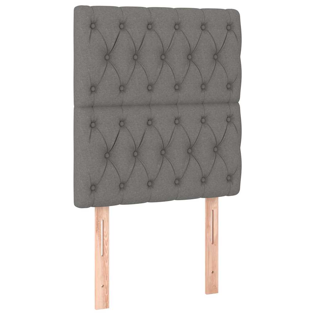 Sötétszürke szövet LED-es fejtámla 80x7x118/128 cm 4