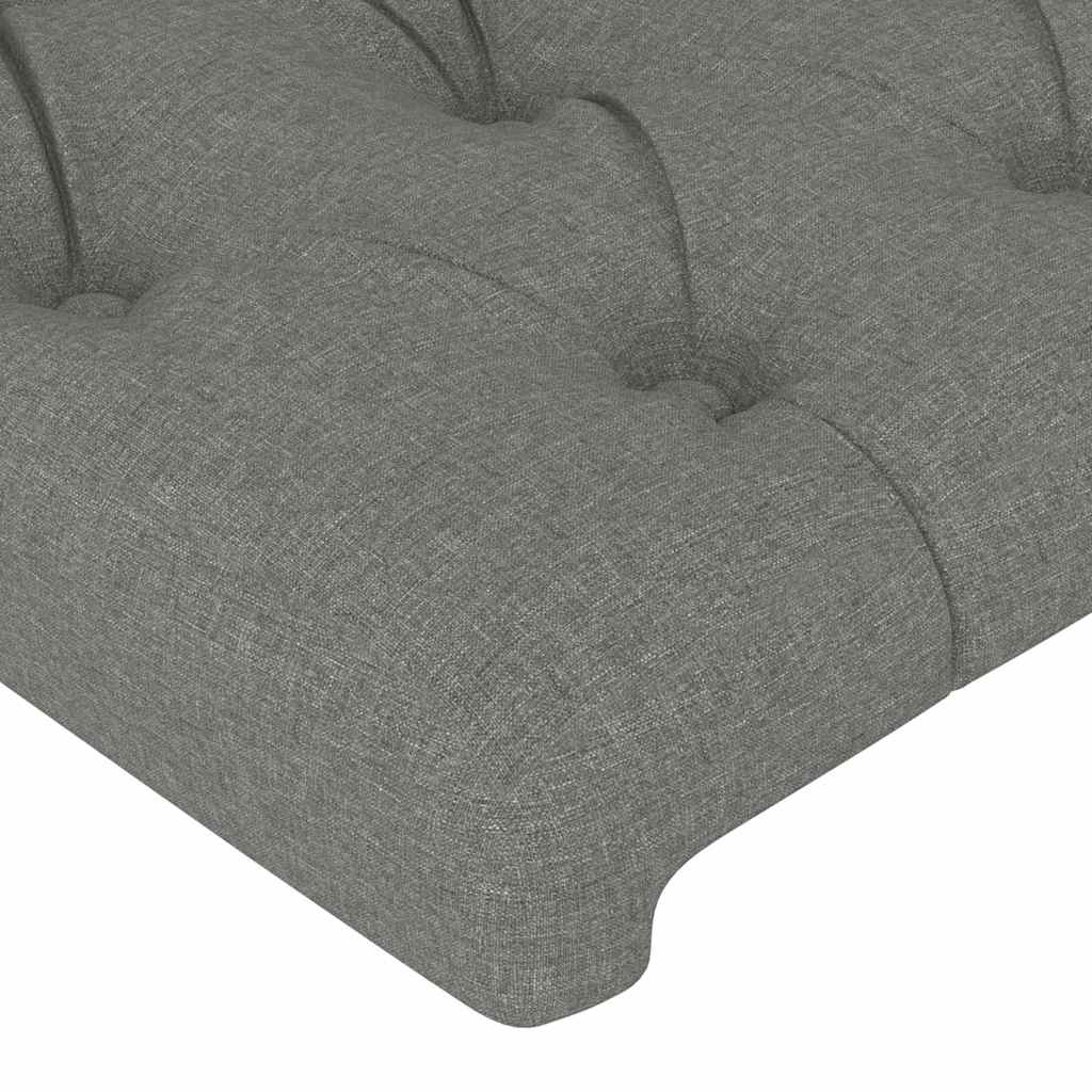 Sötétszürke szövet LED-es fejtámla 80x7x118/128 cm 5