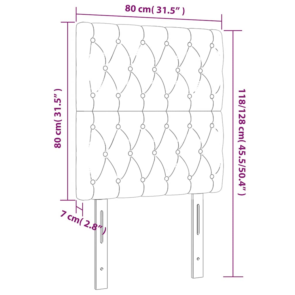 Sötétszürke szövet LED-es fejtámla 80x7x118/128 cm 6