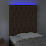 Sötétbarna szövet LED-es fejtámla 80x7x118/128 cm 3