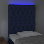 Kék szövet LED-es fejtámla 80x7x118/128 cm 3