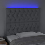 Világosszürke szövet LED-es fejtámla 90x7x118/128 cm 3