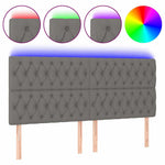 Sötétszürke szövet LED-es fejtámla 180x7x118/128 cm 2