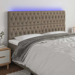 Tópszínű szövet LED-es fejtámla 180x7x118/128 cm