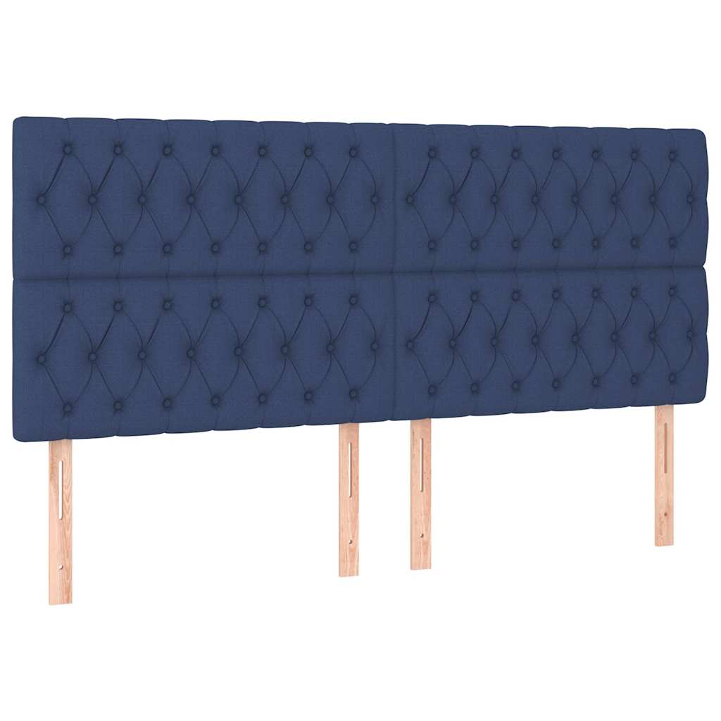 Kék szövet LED-es fejtámla 180x7x118/128 cm 4