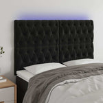 Fekete bársony LED-es fejtámla 144x7x118/128 cm