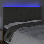 Sötétszürke bársony LED-es fejtámla 200x7x118/128 cm 3